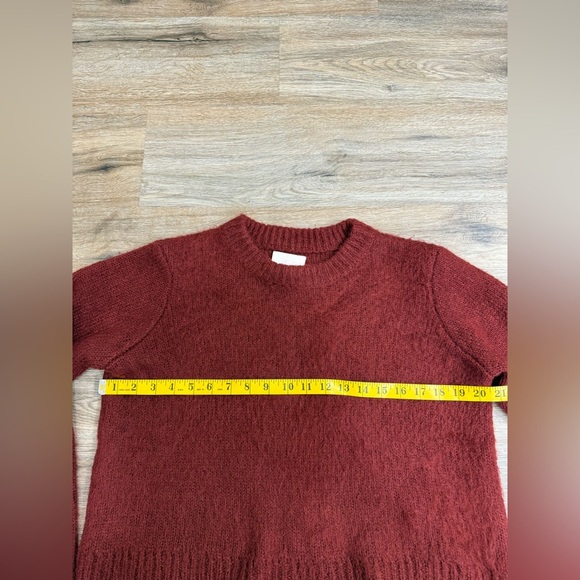 Cinq a Sept Womens Causal Fluffy Knits Sweater Cozy Red Crop Small Designer - Picture 9 of 9